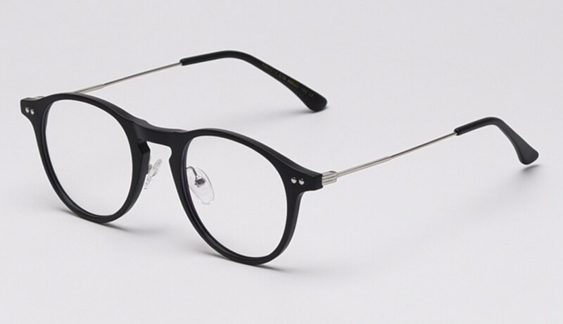 Peekaboo, gafas de filtro azul, mujeres, retro, transparente, gafas de ordenador para hombres, medio metal TR90, estilo coreano,: matte black