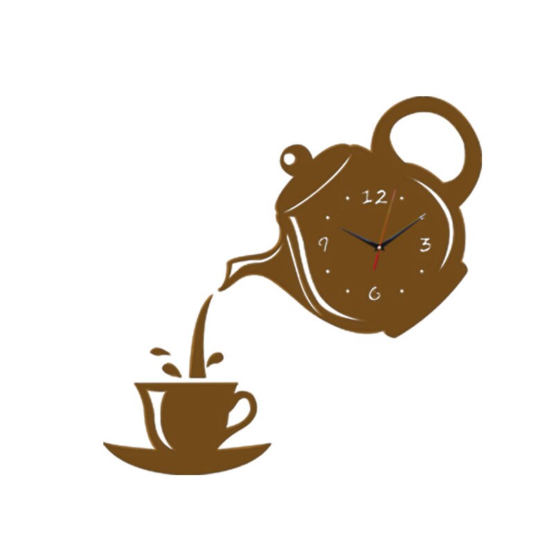3D Acrylic Teapot Wall Clock Stickers DIY Removabl... – Vicedeal