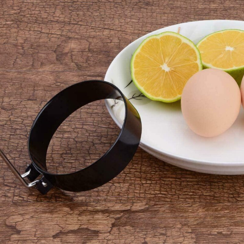 Egg Shaper Nonstick Stainless Steel Fried Egg Shaper Pancake Ring Circle Mold with Handle Round Shape Kitchen Tools Accessories