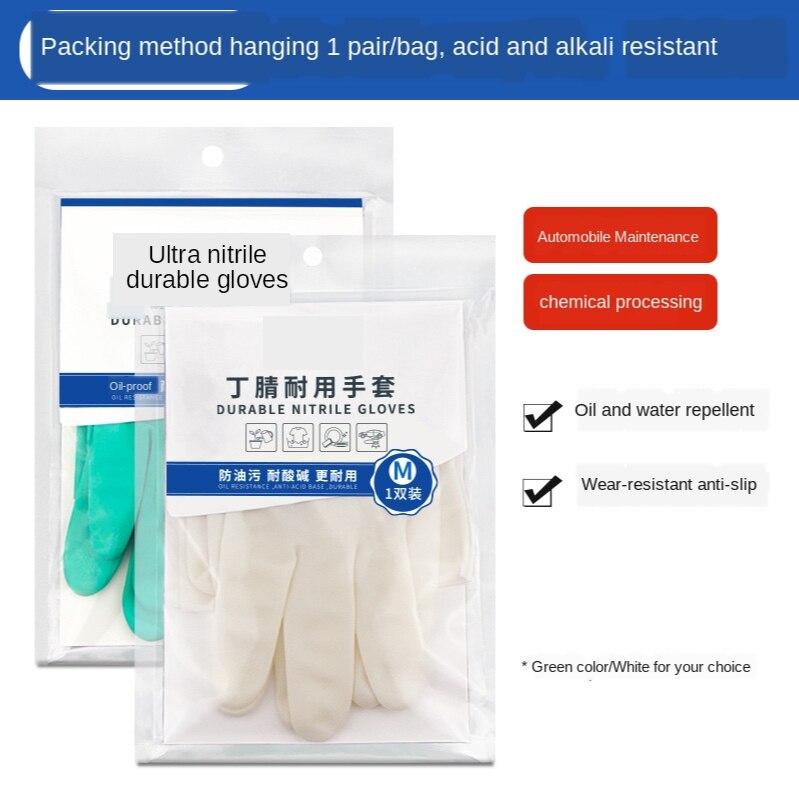 Ispessito di Protezione Guanti di Nitrile anti Allergia per il Lavoro di Lavaggio di uso domestico Processo di Uso Cucina per Lavare I Piatti