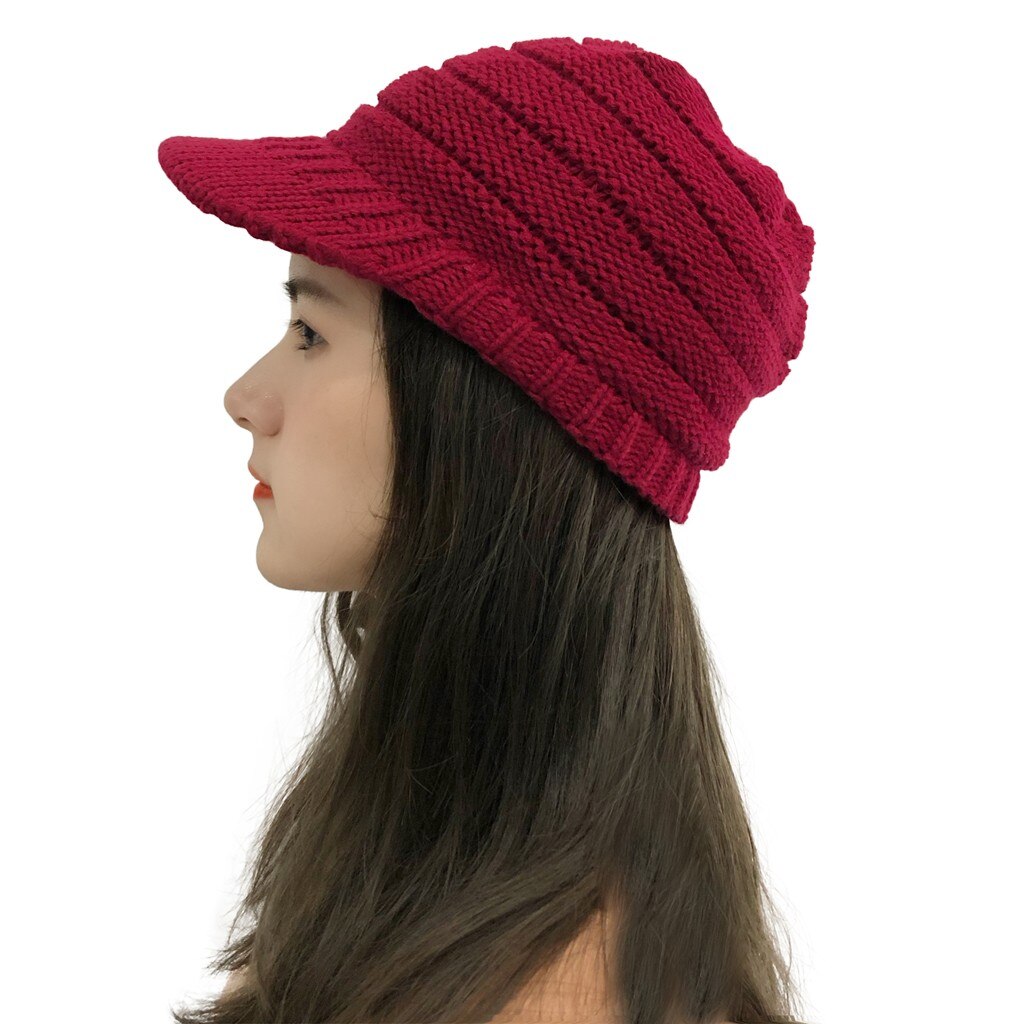 Wintermuts dames bombermuts effen stiksels buiten dikke warme pluche muts gehaakte gebreide muts met klep wintermutsen voor dames: G