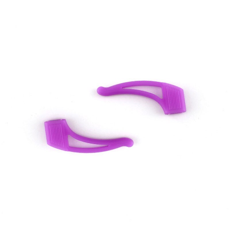 1 Paar Effen Kleur Siliconen Anti-Slip Brillen Houder Voor Kinderen Zonnebril Of Leesbril Oor Grip Haken 12 kleuren: Paars