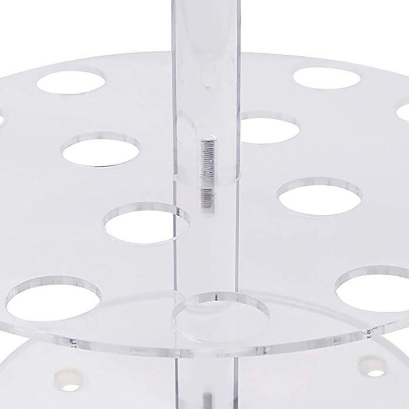 Round Clear Acrylic Mini Ice Cream Cone Holder Stand 24 Holes to Display Sushi Hand Rolls corn Cotton Candy French Fries Swee