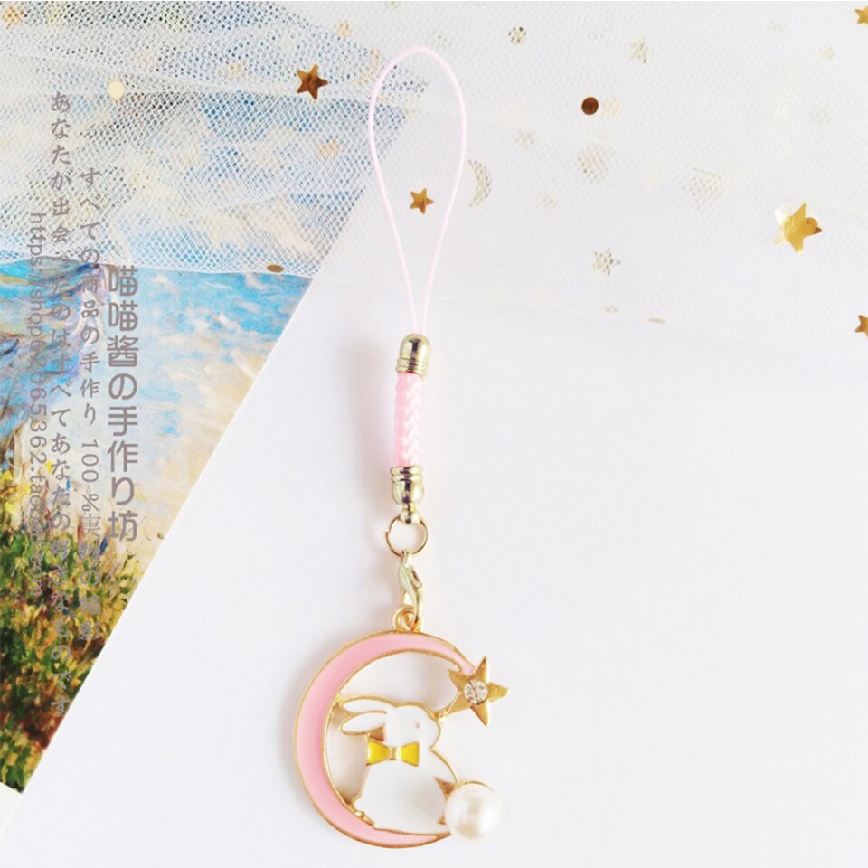 Rabbit Smart phone Strap Lanyards for iPhone Samsung Xiaomi Huawei Luxury Girl Decor Mobile Phone Strap Rope SmartPhone Charm: E