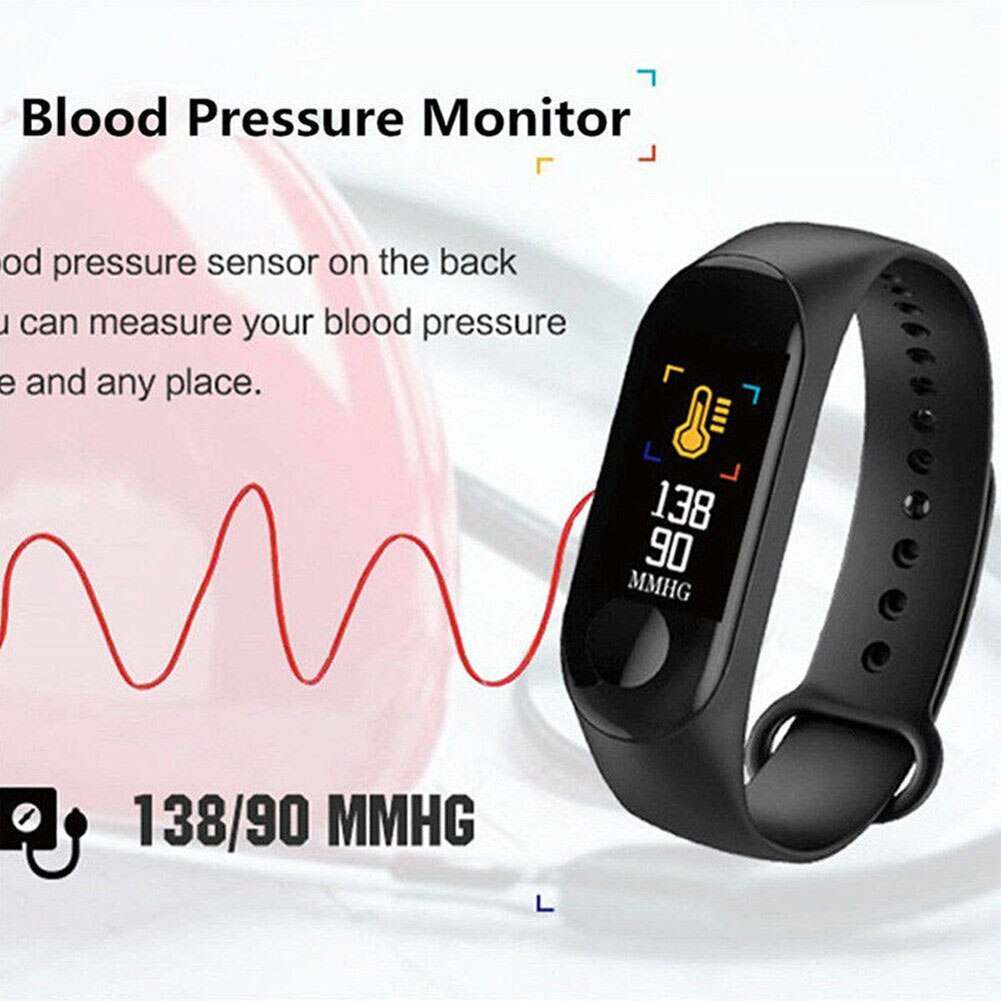 Pulsmätare smart klocka armband vattentätt armband sport stegräknare hälsa blodtryck fitness tracker smartband