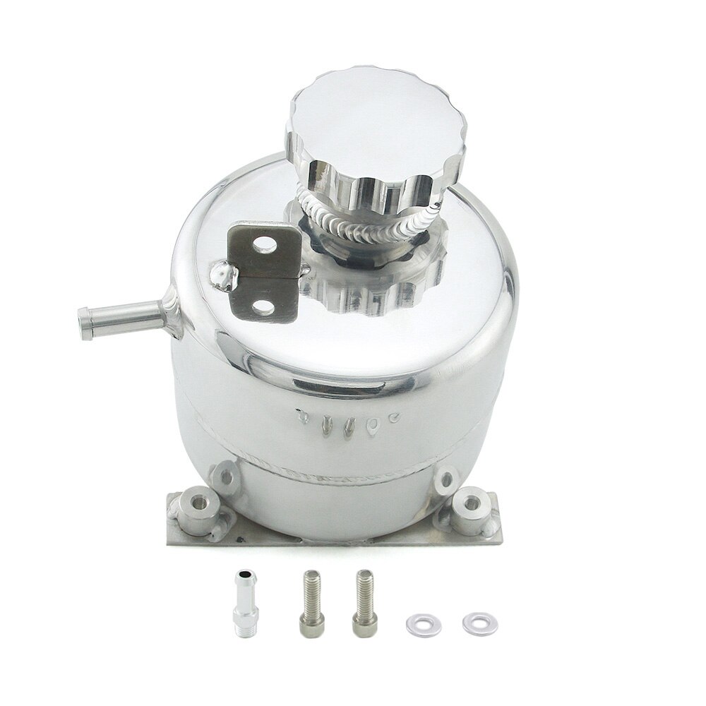 Voor Mini Cooper S R52 R53 Auto Koelvloeistof Tank Header Expansie Reservoir Overloop Water Tank Kan & Cap Aluminium Radiator: Zilver