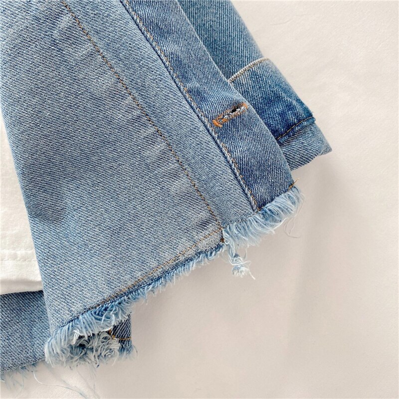 Cappotti temperamento moda ragazze stile coreano primavera autunno bambini casual giacche di jeans tutte le partite