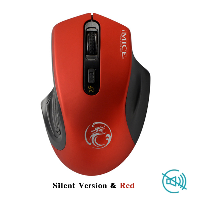 iMice Silent USB Wireless Mouse 2000DPI USB 3.0 Receiver Optical Computer Mouse 2.4GHz Ergonomic Mice For Laptop PC Mouse: Red