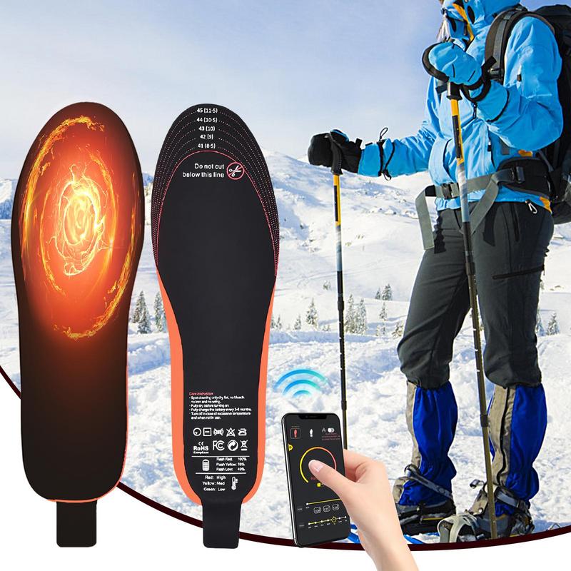 Heated Insoles APP Control 3000mAh Electric Foot Warmer Compress Remote Control 3-speed Shoes Pads For Skiing Winter Outdoor