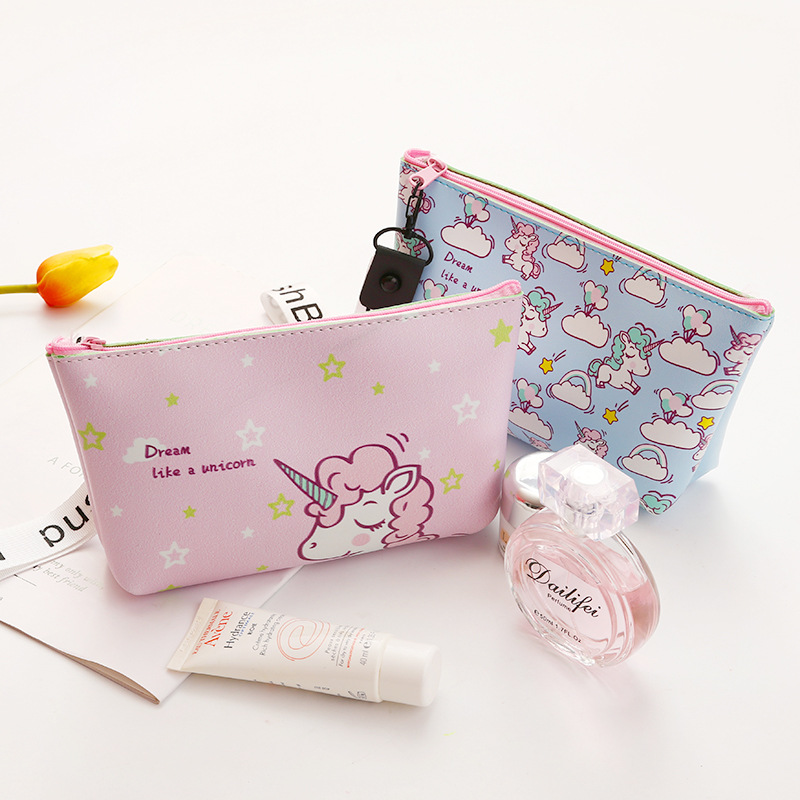 Bolsa de cosméticos de unicornio de Estuche De Viaje bolsa de maquillaje de lavado impermeable portátil estuche de lápices para niños estuche organizador de lápices para estudiantes