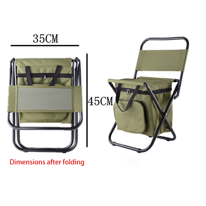 ELOS-Multifunctional Outdoor Folding Stool Portable Ice Bag Stool with Insulation Bag Fishing Stool Beach Chair Lightweight Stoo