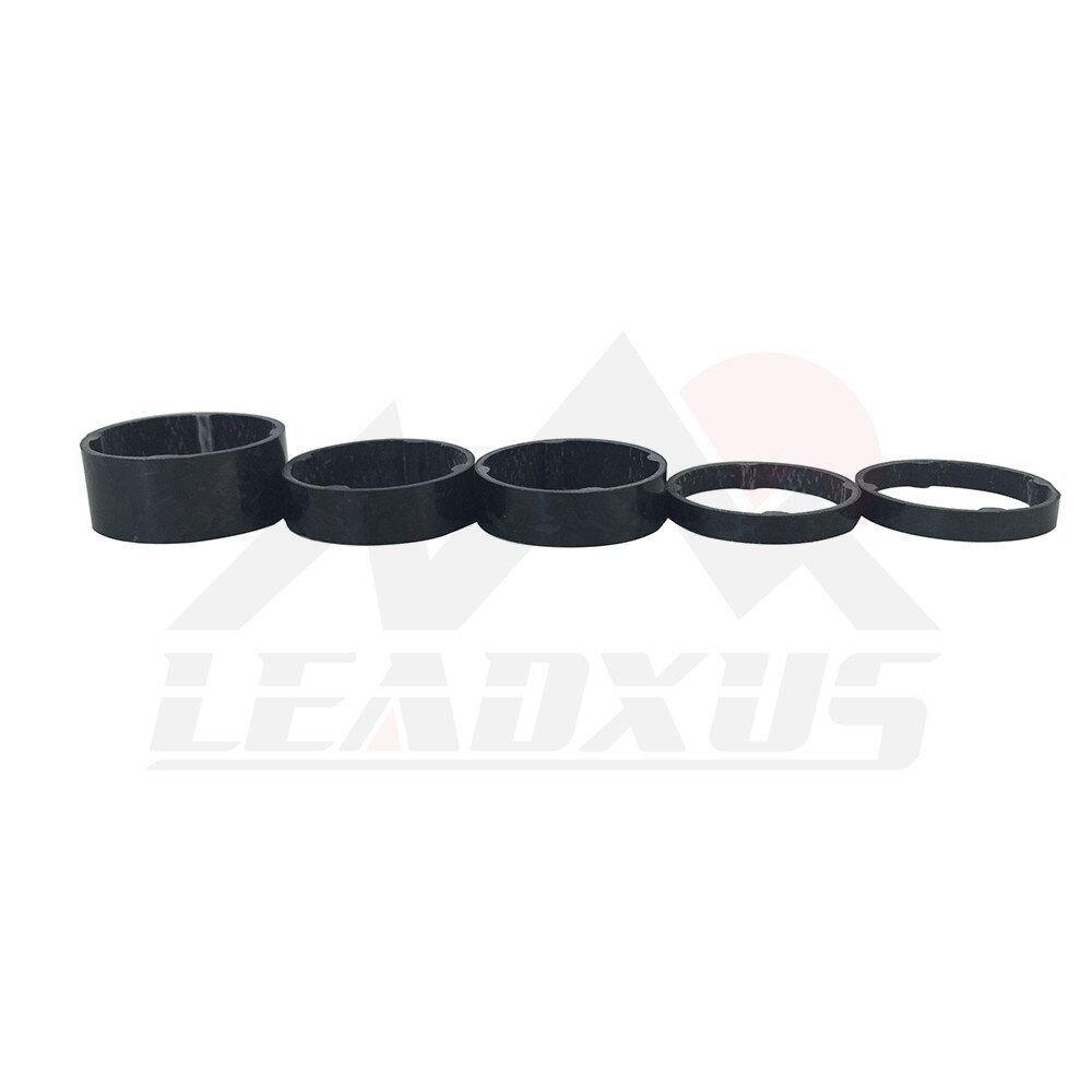 LEADXUS 5PCS 1-1/8" 5mm 10mm 15mm Ultra Light Carbon Fiber 28.6mm Marble Glossy Washer Bike Bicycle Headset Stem Spacers Kit