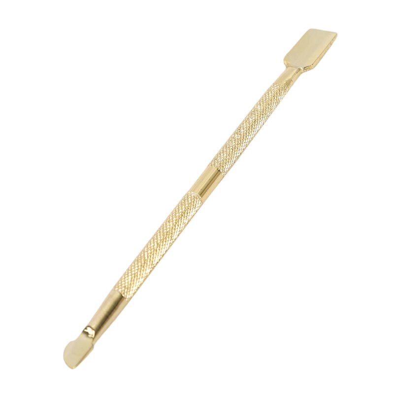 Lot de 3 repousse-cuticules en métal doré pour nail art, pédicure, manucure, outil de retrait et de repousse-ongles
