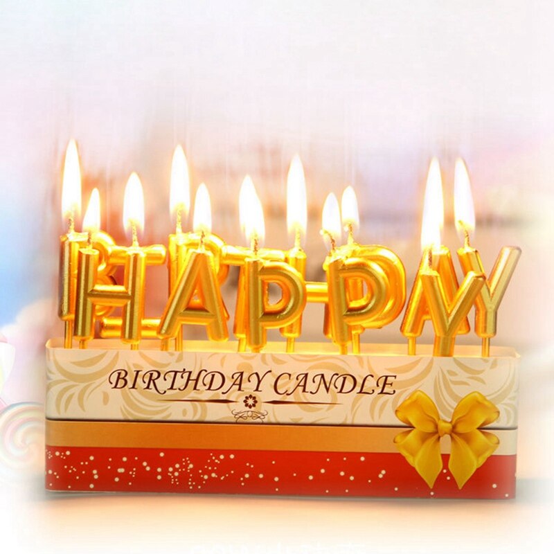 Colorful Birthday Candles HAPPY BIRTHDAY Letters Candle Cake Decoration Supplies