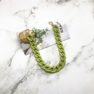 37-115 CM Frosted Alloy Fish Bone Plastic Chain Resin Chain Bag Strap for Handbags For Women Accessories Colorful Ladie: H / 115cm