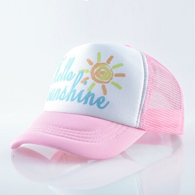 Tqmsmy Hello Sunshine Kinderen Zonnehoed Koele Jongen Baseball Hoed Cap Meisje Trucker Hoeden Kind Snapback Hoeden Kids Caps TMA40: PINK1