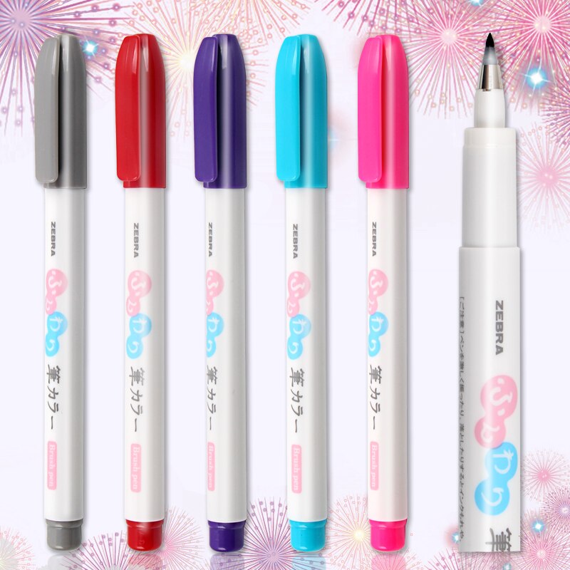 Zebra P-WFSS7 Kleurrijke Marker Pennen Wetenschappelijke Borstels Voor Tekening Schetsen Teken Pen Liguid-Inkt
