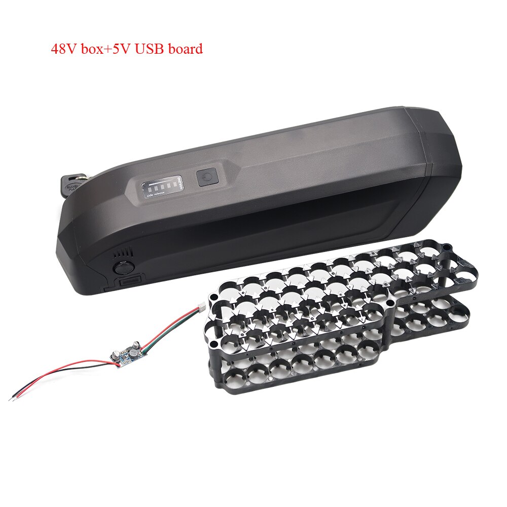 36v 48v hailong sidan släppa batteri låda elcykel ebike batterilåda hus med 5v usb -kort+bms: 48v med 5v brädor
