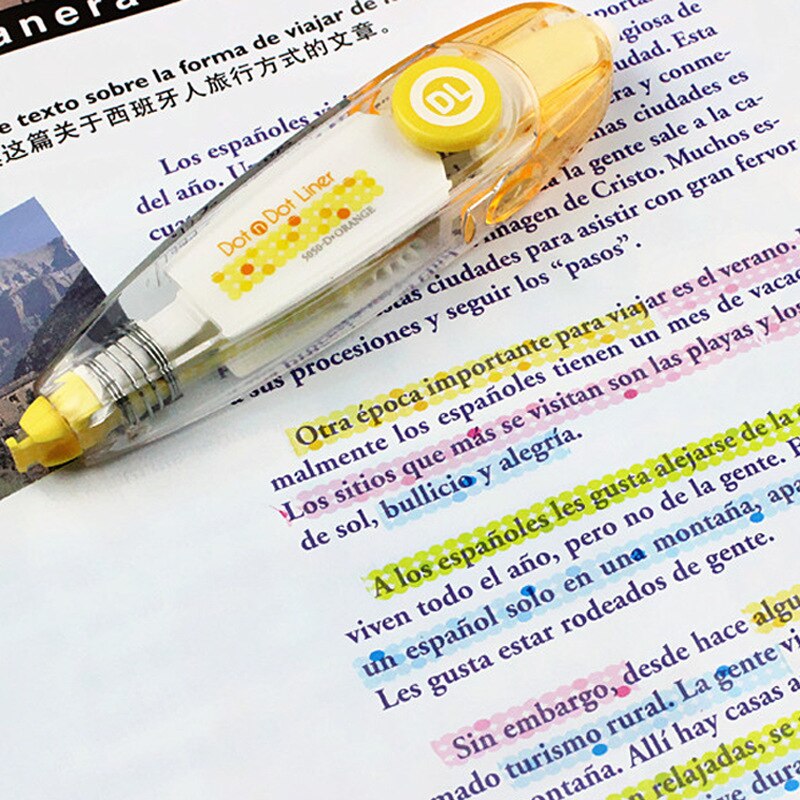 Kawaii high lighter liner tryk prik type dekorativt korrektion tape gør det selv dagbog planlægger klistermærke kontor papirvarer skole korrektor