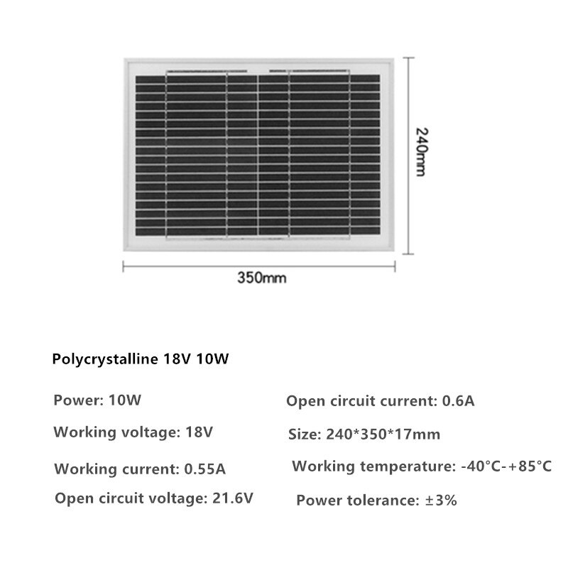 18V 10W/20W/30W/40W/50W solar panel kit solar cell... – Vicedeal