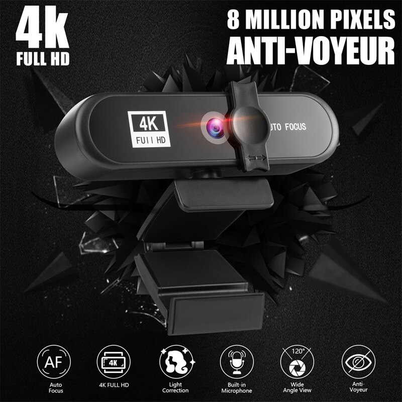 4K autofokus 1080P kamera internetowa komputer USB robić komputera kamera internetowa laptop ambona z mikrofon stereofoniczny pokrywa prywatności dla Powiększenie Skype Facetime