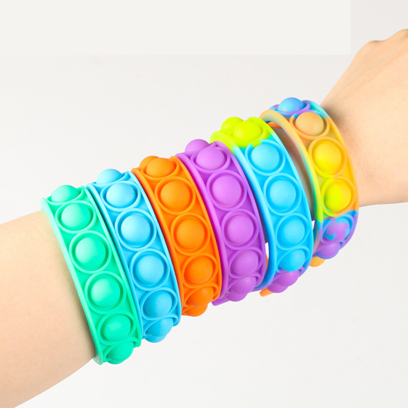 Push Pop Popete Fidget Armband Zintuiglijke Speelgoed Popits Polsband Anti-Stress Squeeze Squishys Autisme Stress Relief Kids Toy