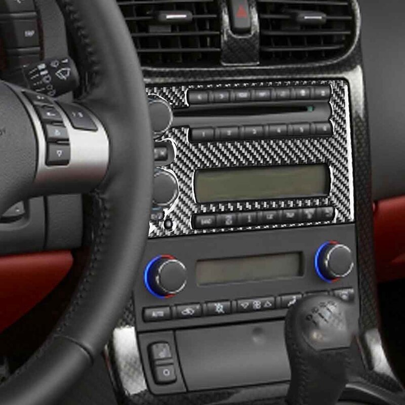 Carbon Fiber Cd & Am Fm Radio Panel Sticker Voor Chevrolet Corvette C6 2005-2007