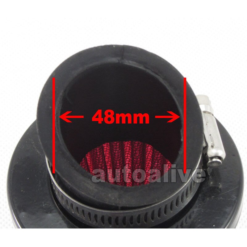Motorcykel 48mm diameter kegle power luftfilter til 125cc 150cc gy6 scooter atv cykel
