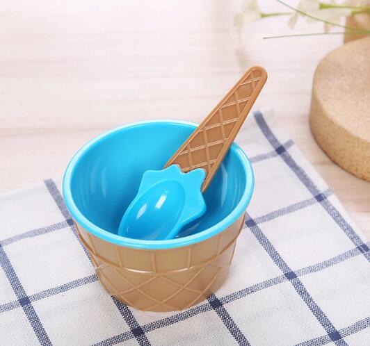 Tazón de plástico para helado, taza de agua, tazón para helado, taza para helado, vajilla: Blue