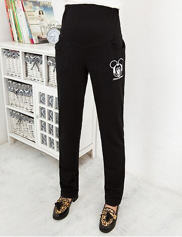 Pantalon de maternité et Capris pour mamans, pantalon de grossesse pour femmes enceintes: Black Autumn / L
