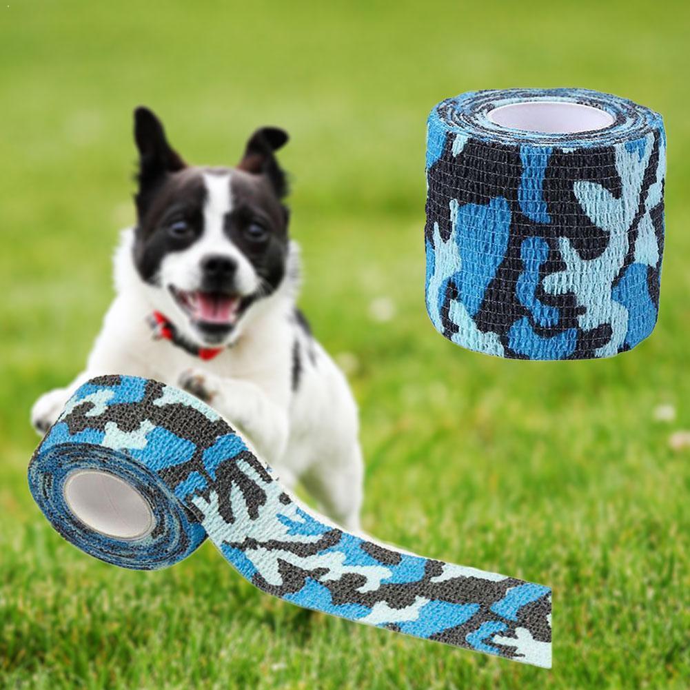 1Pc Pet Outdoor Camouflage Bandage Waterdichte Medische Zelf Aid Hond Therapie Kat Eerste Lijm Elastische Garen Kit Pet Bandage n2X4