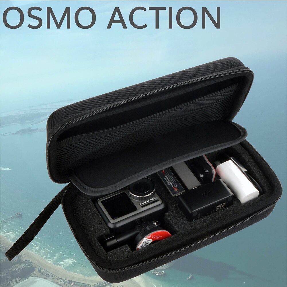Estuche de transporte Cámara deportiva multifunción bolsa de almacenamiento negra para exteriores esponja accesorios de viaje resistente al agua para OSMO ACTION