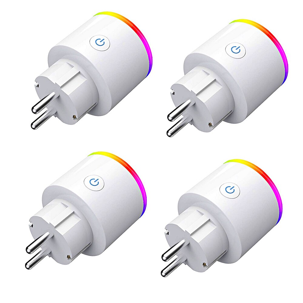 WiFi Switch Socket Plug EU Wireless Extender Remote Outlet Adaptor Energy meter Smart Home Automation Alexa Google Compatible: 4 Pack