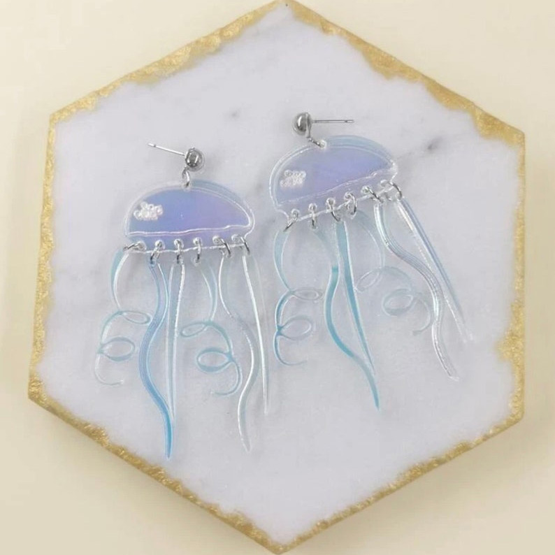 Kwallen Earring Festival Mermaid Sieraden Carnaval Neon Ultraviolet Glow Oceaan Kwallen Octopus Onderwater Mariene Leven Sieraden: B