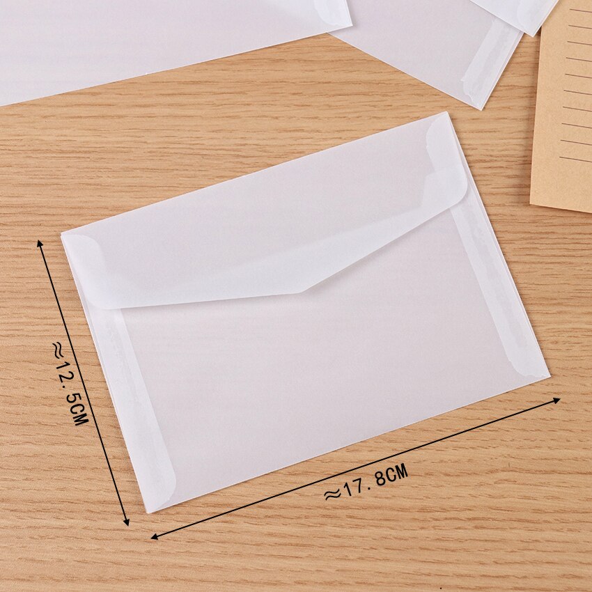 10PCS Translucent Blank White Paper Envelope Postcards Invitations Cover Envelopes Card Packing