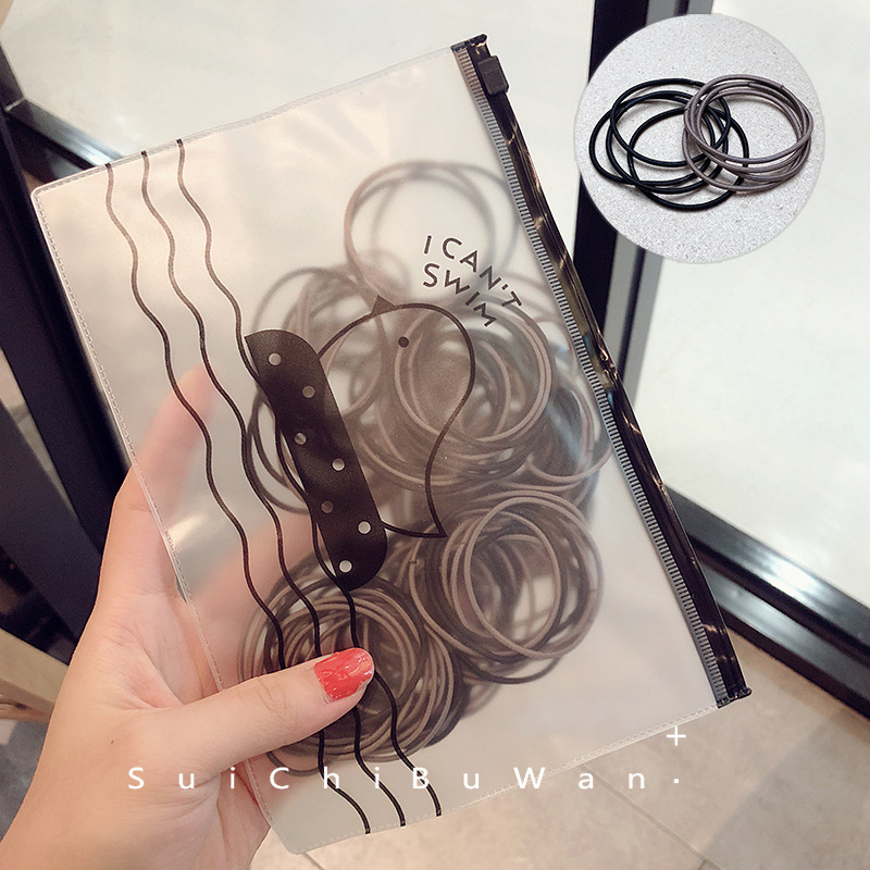 100 Uds. Banda elástica para el cabello para mujer, coleteros, sombreros, bandas de goma, diadema para niñas, accesorios para el cabello FS-008: Rojo