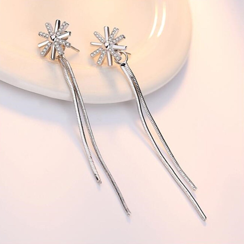 NEHZY 925 en argent sterling bijoux de femme rétro Long gland creux fleur exagéré Pop boucles d'oreilles