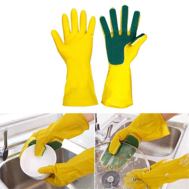 Guantes de goma para limpieza del hogar, manoplas anticongelantes para lavar platos de jardín, cocina, dedos de esponja, para invierno