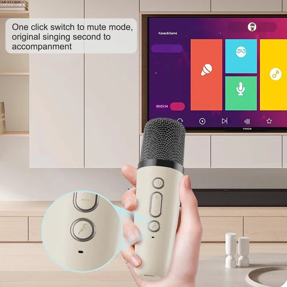 RGB K12 Wireless Bluetooth Speaker With 2 Microphone Multifunction Portable Music Player Karaoke Machine for Child Home