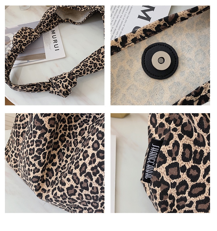 Padrão de leopardo bolsa feminina grande capacidade lona sacos de ombro designer feminino hobos saco grande senhora totes bolsa de viagem