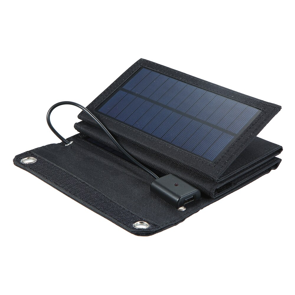 20W Solar Charger Foldable Solar Panel with 2 USB Ports Waterproof Camping Travel Compatible for iPhone &amp; Android Smartphones