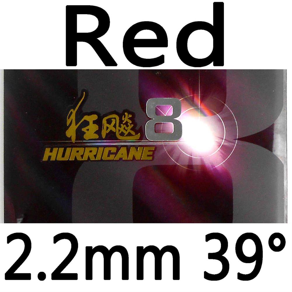 DHS Hurricane8 Hurricane 8 Pips-In Table Tennis Rubber With Sponge: red 2.2mm H39