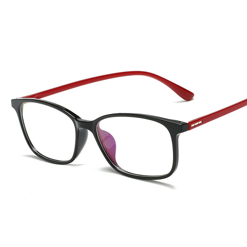 Optical Eyeglasses Frame for man or Women Eyewear Prescription Glasses Rx TR90 Frame Spectacles Full Rim Anti-Blue ray 11679: black-red