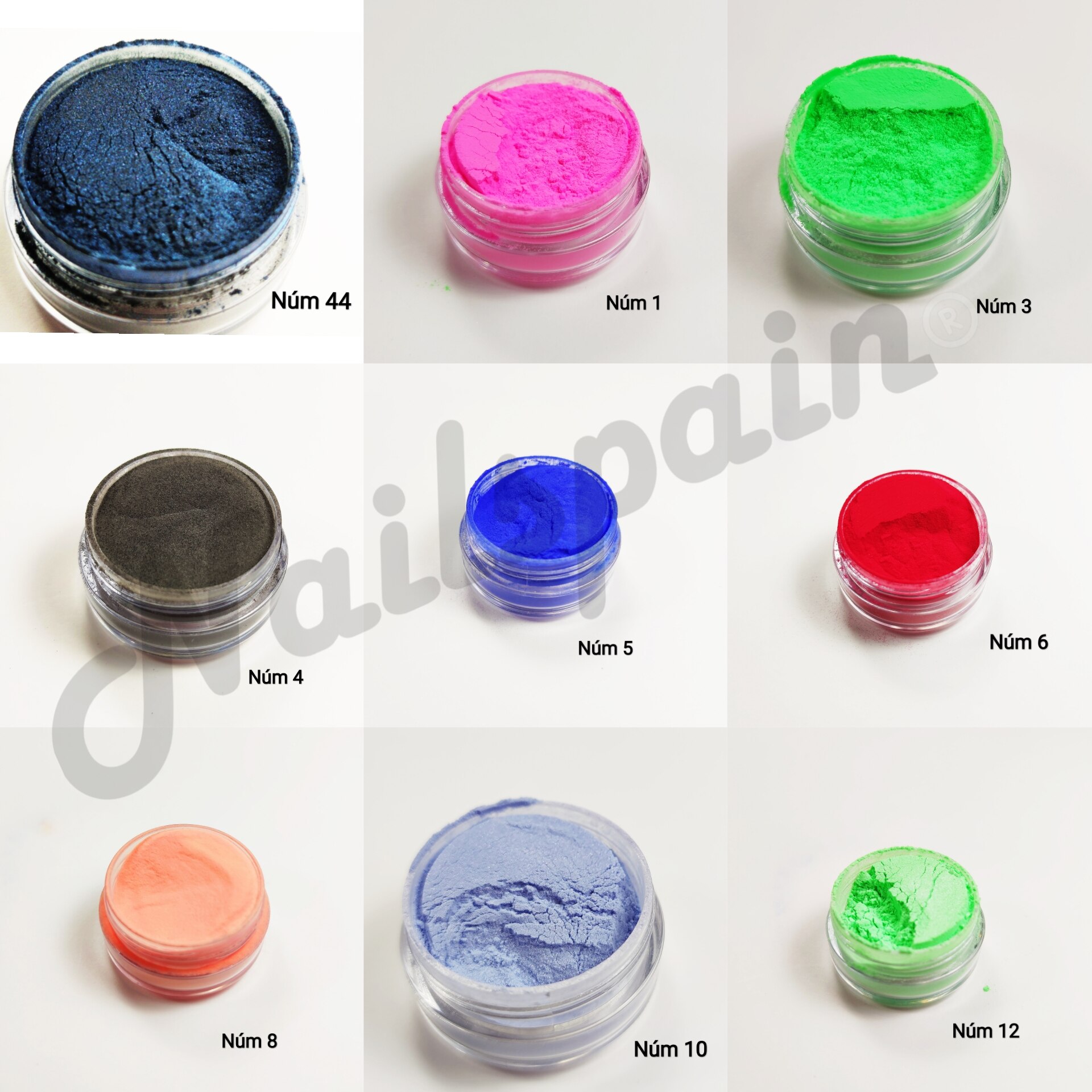 NailSpain POLVO ACRÍLICO DE COLORES. ENVASE 8GR. varios colores