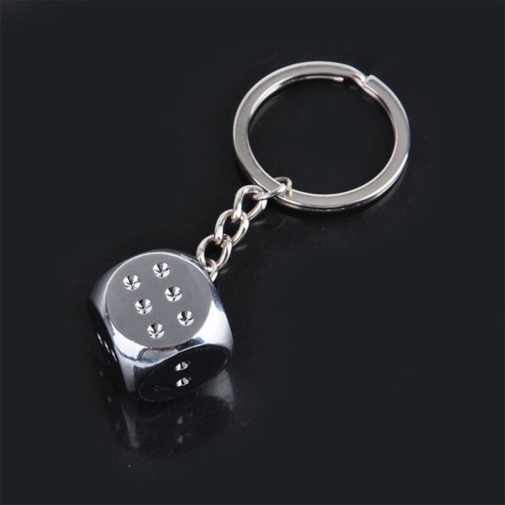 Creatieve Motorfiets Legering Metal Dice Sleutelhanger Sleutelhanger Sleutelhanger Sleutelhanger Ring Mannen of Vrouwen Sleutelhouder Klep Auto Sleutelhanger