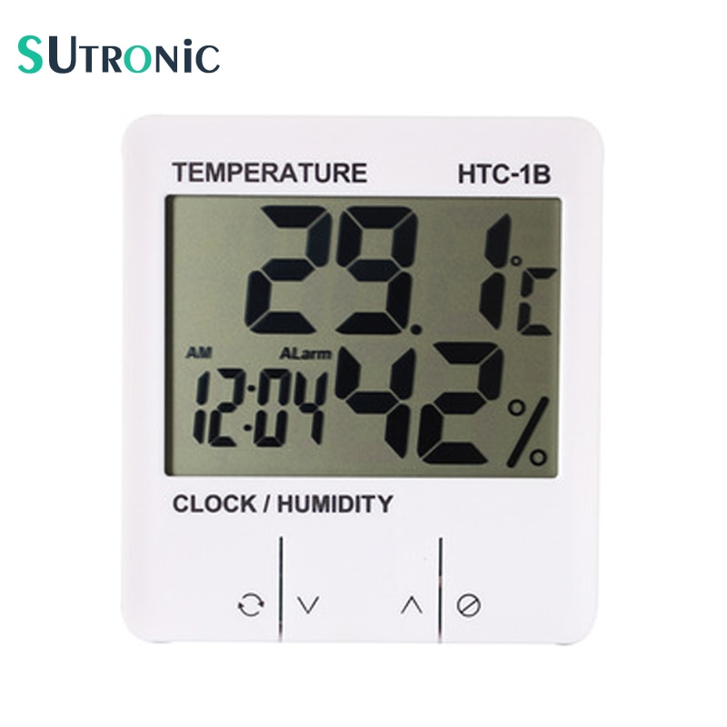 Exclusieve! HTC-1B Elektronische Temperatuur-vochtigheidsmeter Indoor Digitale Thermometer Hygrometer Weerstation Wekker