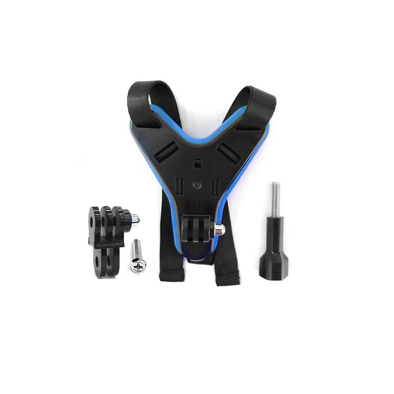 Accesorios para Gopro Hero 87 6 5, adaptador de soporte de montaje fijo en la barbilla delantera del casco de motocicleta para Xiaomi Yi 4K EKEN H9 SJCAM Sj4000: blue stents