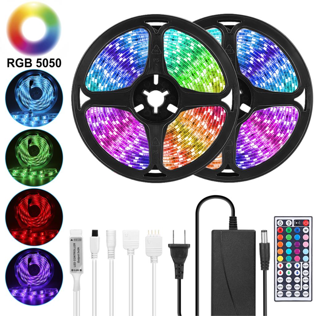 Goodland LED Strip 12V Ribbon LED Light Strip RGB Tape SMD 5050 2835 Flexible 5M 10M Diode Tape with Remote Backlight for TV
