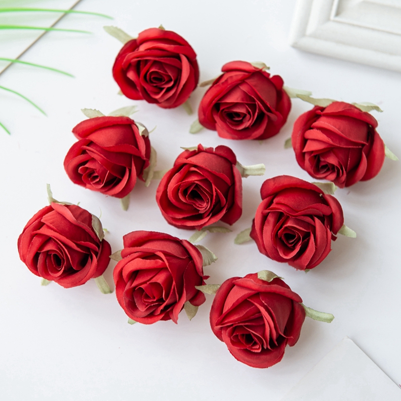 Günstige Rosenkopf-Kunstblumen aus Seide für Zuhause, Hochzeit, Bogen, Bastelbedarf, Dekoration, DIY, Weihnachtskranz, Zubehör, Sammelalbum: L / Gold