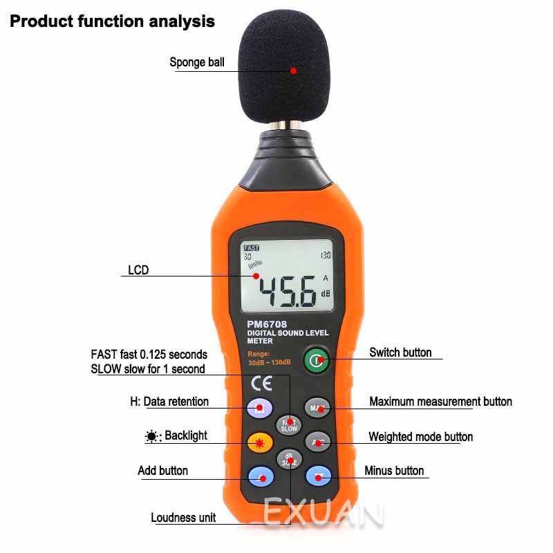 High-precision digital sound level meter / Noise meter -grade handheld decibel meter / Nise detector